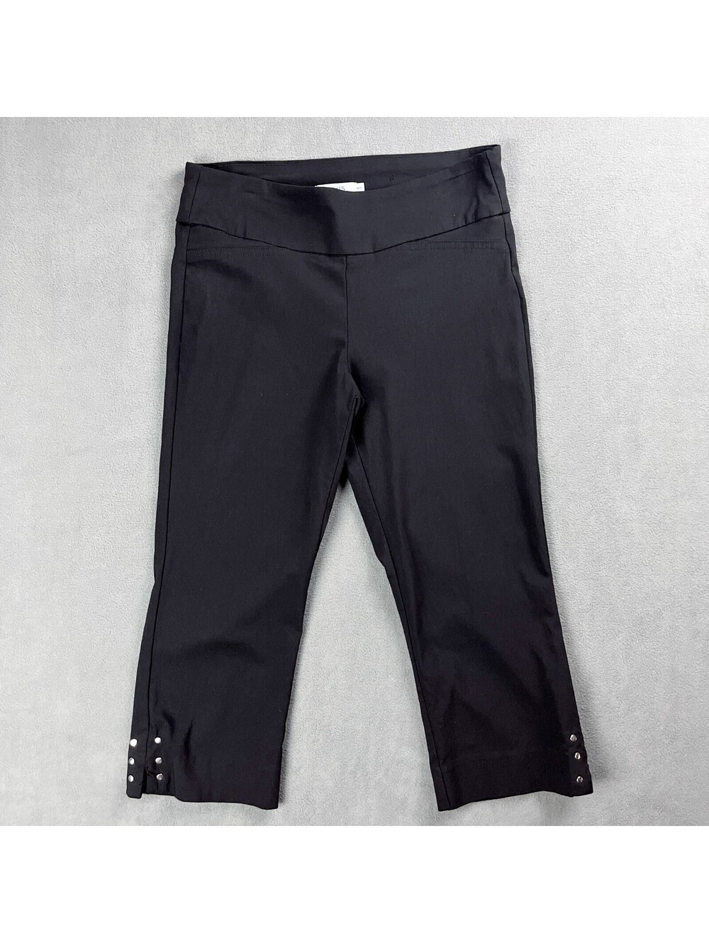 Y2K Capri Pants, Black with Silver Stud Details